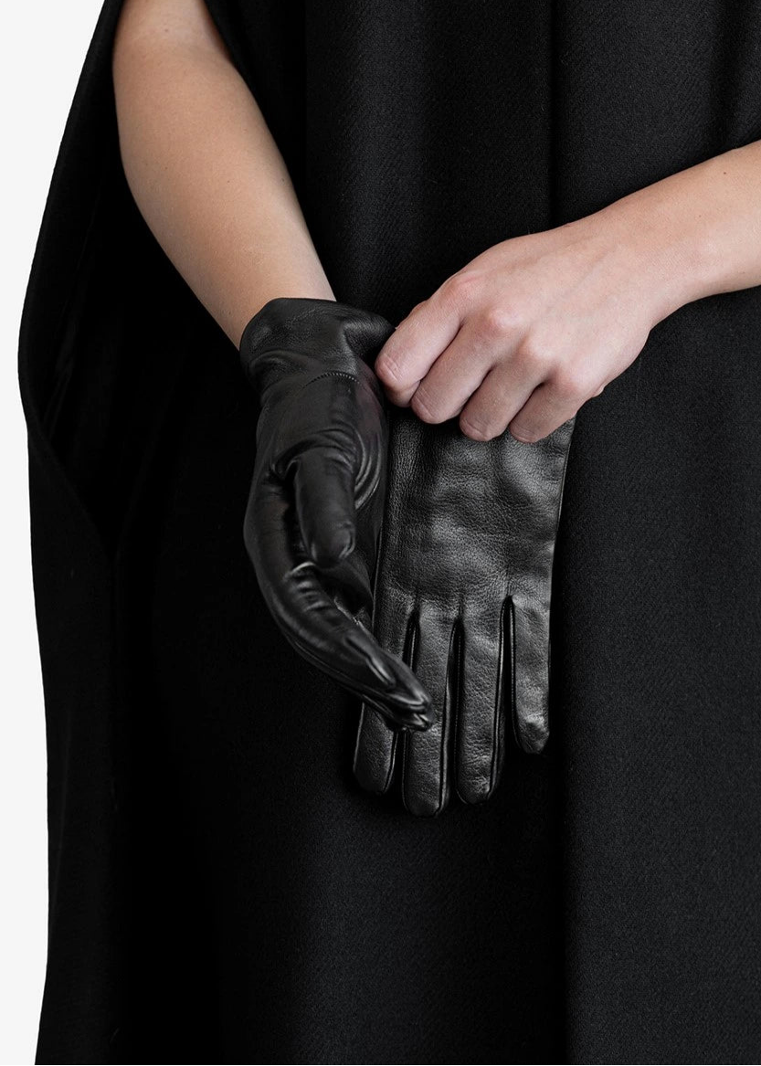 Lambskin leather gloves (black)