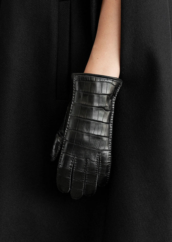 Crocodile gloves (black)