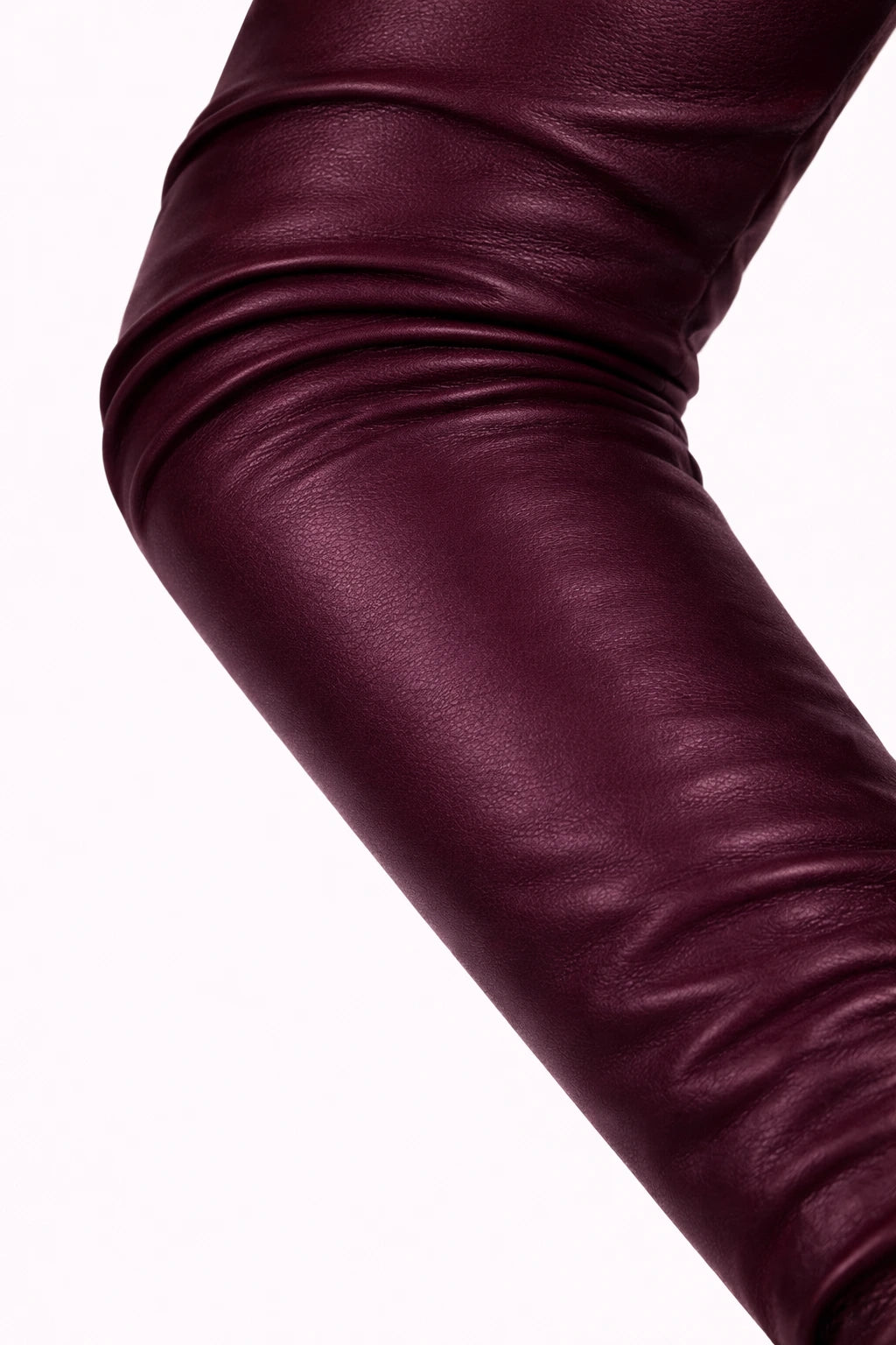 long leather gloves bordeaux